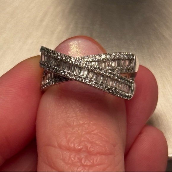 Petite Diamond Crossover Ring - Picture 11 of 11